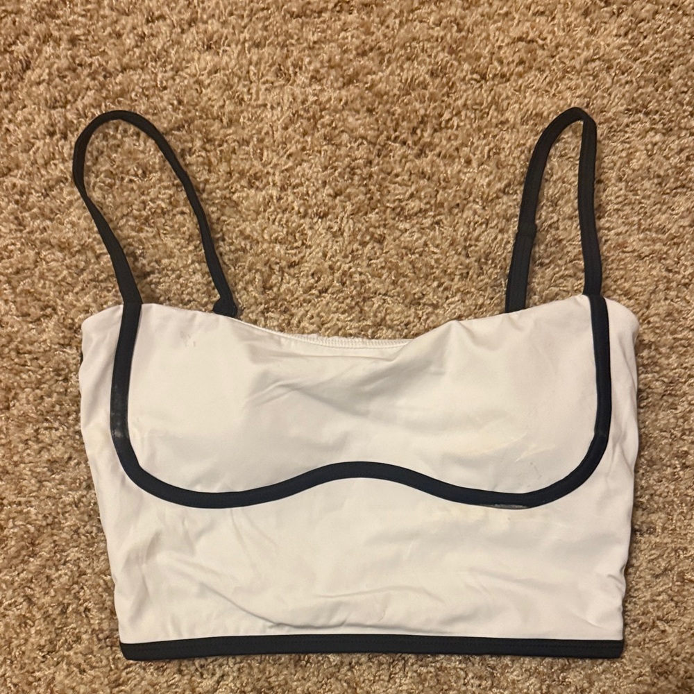 White Crop Top with Black Trim